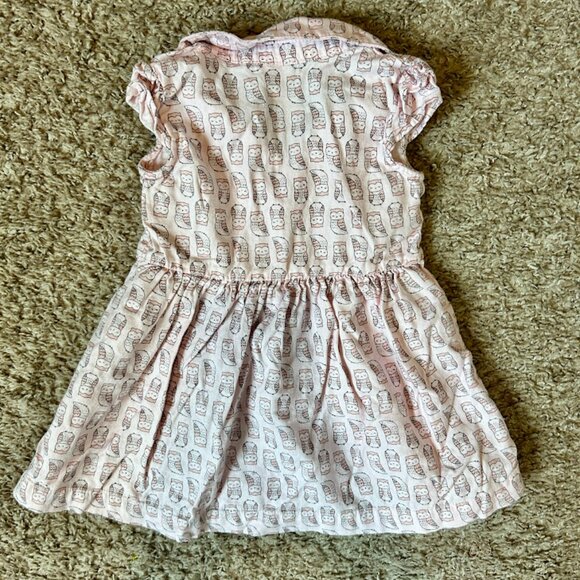 Girl's Collared Sleeveless Dress with Sweet Owl Print I Size 9M I Carter’s - Picture 4 of 4